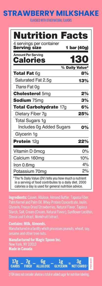 Strawberry Milkshake - 16 Cereal Treats (4 Boxes)
