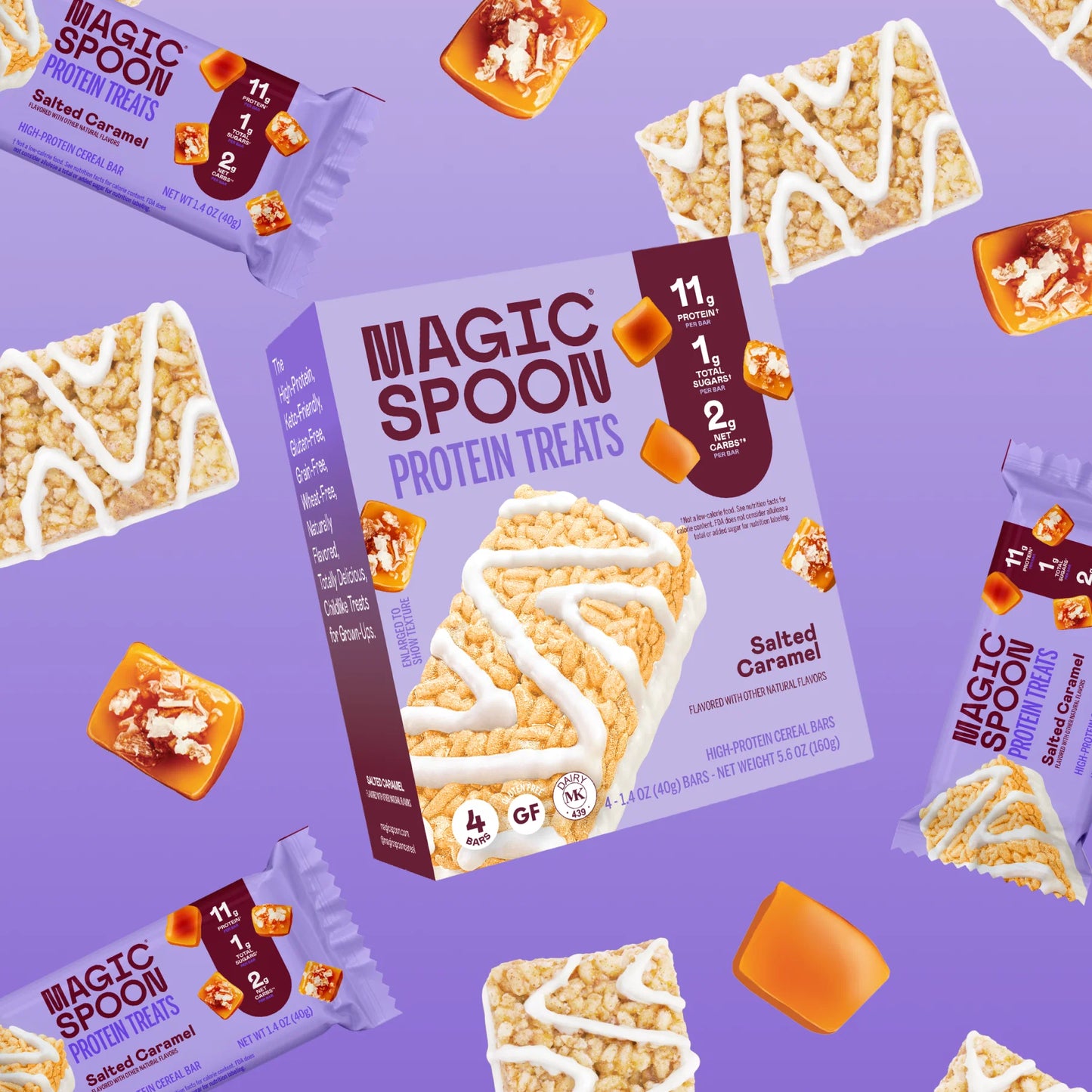 Salted Caramel - 16 Cereal Treats (4 Boxes)